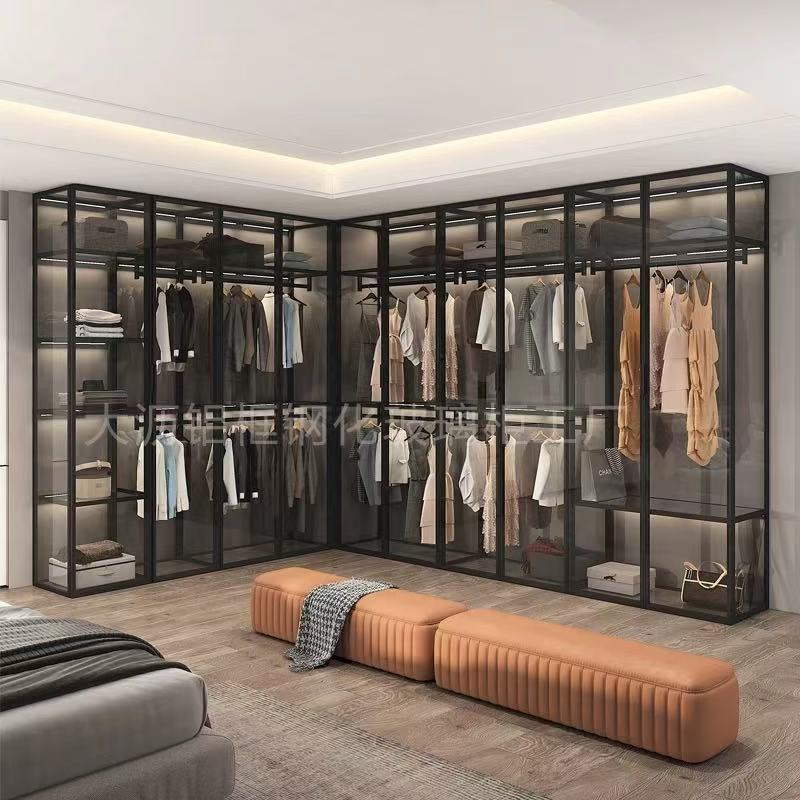 Armoire &agrave; portes &agrave; cadre en aluminium